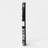黒いダマスク織及びモノグラム Case-Mate iPhoneケース (裏面/左)