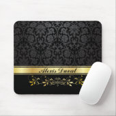 黒いダマスク織 マウスパッド (マウス)