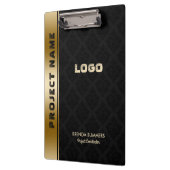 黒いダンカスパターン金ゴールドアストライプンセント クリップボード (左)