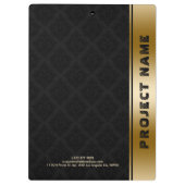 黒いダンカスパターン金ゴールドアストライプンセント クリップボード (裏面)