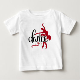 黒いダンス / 赤黒のトゥシューズ バレエダンサー ベビーTシャツ
