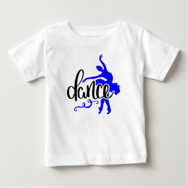 黒いダンス / 青いポワントのバレリーナ ベビーTシャツ
