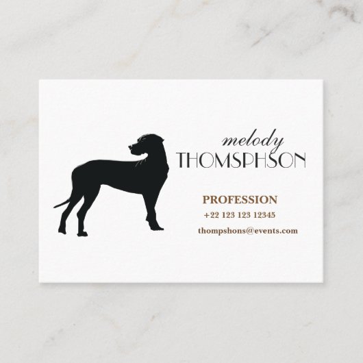 黒いダン犬、カスタム名刺 名刺 (正面)