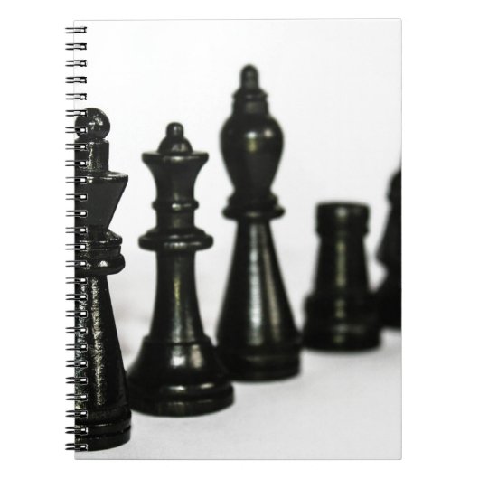黒いチェスの姿は見通しを継ぎ合わせます ノートブック (正面)