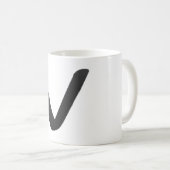 黒いチェックマーク – 絵文字 コーヒーマグカップ (正面右)