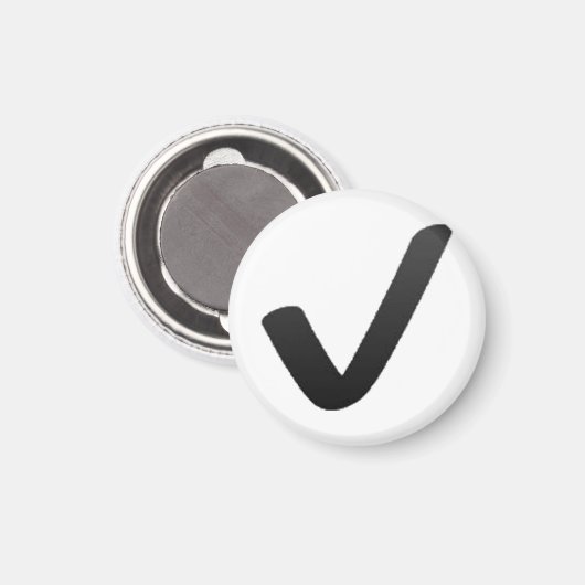 黒いチェックマーク – 絵文字 マグネット (正面/裏面)