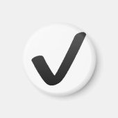 黒いチェックマーク – 絵文字 マグネット (正面)