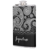 黒いチェーンペイズリー フラスク (左)