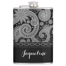 黒いチェーンペイズリー フラスク