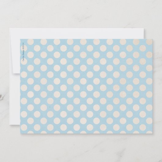 黒いチモダンャルクボードと青いドットの2番目の誕生日 招待状 (裏面)