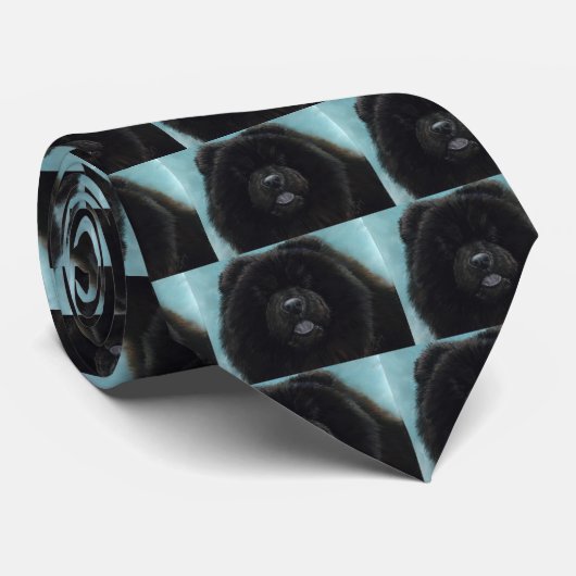 黒いチャウチャウの元の芸術の首のタイ ネクタイ (ロール)