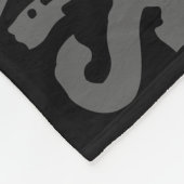 黒いチャコールグレー、淡青色毛布の名前のコラージュ フリースブランケット (角)