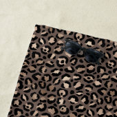 黒いチョコレート茶色の青銅ヒョウ柄         ビーチタオル (インサイチュ)