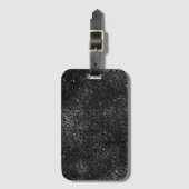 黒いチータヒョウの肌のプリント柄動物 ラゲッジタグ (正面縦)