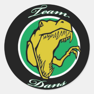 黒いチームdansステッカー ラウンドシール