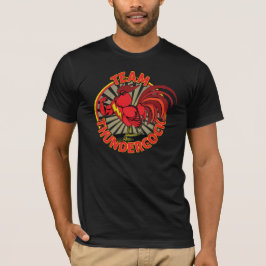 黒いチームThundercockの男性Tシャツ Tシャツ