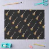 黒いティッシュペーパーのギター 薄葉紙 (クラフト)