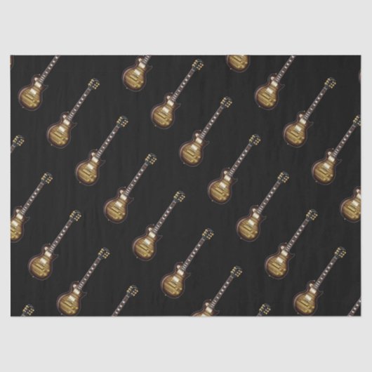 黒いティッシュペーパーのギター 薄葉紙 (正面)