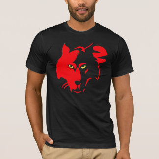 黒いティーのアメリカアカオオカミ Tシャツ