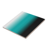 黒いティール（緑がかった色）の白いグラデーション タイル (側面)