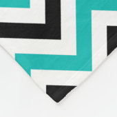 黒いティール（緑がかった色）はシェブロンのモノグラム毛布に点を打ちます フリースブランケット (角)