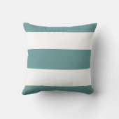 黒いティール（緑がかった色）青い枕にカニ白 クッション (裏面)