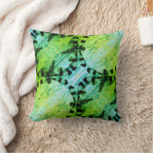 黒いティール（緑がかった色）青い青いトンボ無地のウ クッション (ブランケット)