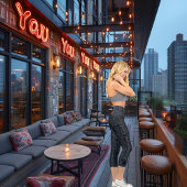 黒いテクスチお洒落ャ：パーソナライズされたロゴと文字 カプリレギンス