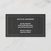 黒いテクスチャの背景 |白縁ど 名刺 (裏面)