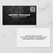 黒いテクスチャの背景 | QRコード名刺 名刺 (正面/裏面)