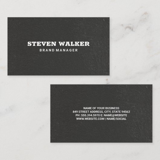 黒いテクスチャコンクリート壁 名刺 (正面/裏面)
