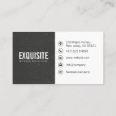 黒いテクスチャコンクリート壁 名刺 (裏面)