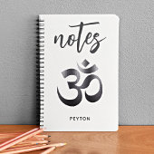 黒いテクスチユニークュメタルOmシンボルノートブック ノートブック