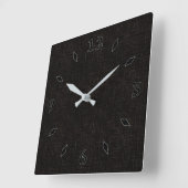 黒いテクスチ無地のャ色 スクエア壁時計 (傾斜)