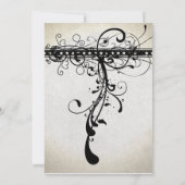 黒いテクスファンキーチャエレガントの招待状 招待状 (裏面)