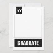 黒いテクスモダンチャの写真の卒業 招待状 (正面)