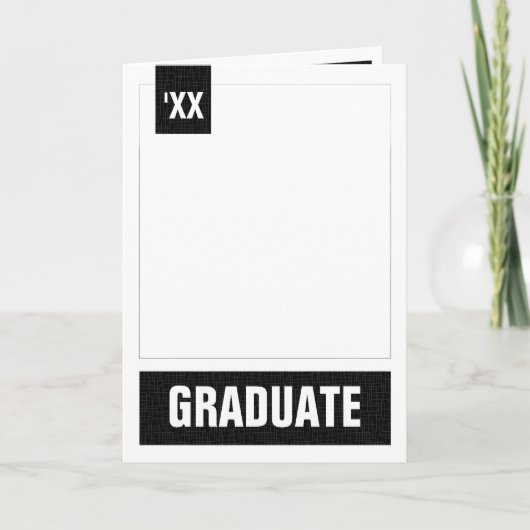 黒いテクスモダンチャの写真の卒業 招待状 (正面)