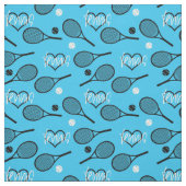 💙🎾黒いテニスラケット（青） ファブリック (見本)