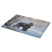 黒いテリアロシアのが雪のクリスマスを許した カッティングボード (角)