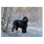 黒いテリアロシアのが雪のクリスマスを許した カッティングボード (正面)