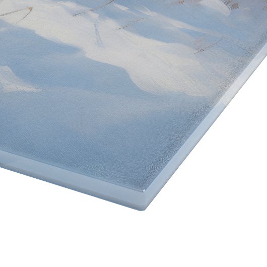 黒いテリアロシアのが雪のクリスマスを許した カッティングボード (角)