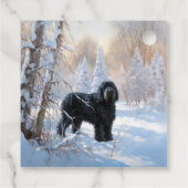 黒いテリアロシアのが雪のクリスマスを許した フェイバータグ (裏面)