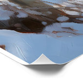 黒いテリアロシアのが雪のクリスマスを許した ポスター (コーナー)