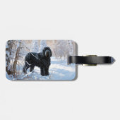 黒いテリアロシアのが雪のクリスマスを許した ラゲッジタグ (裏面横)