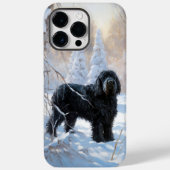 黒いテリアロシアのが雪のクリスマスを許した Case-Mate iPhoneケース (裏面)