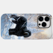 黒いテリアロシアのが雪のクリスマスを許した Case-Mate iPhoneケース (裏面 (横))