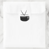 黒いテレビアイコン ラウンドシール (バッグ)