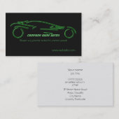 黒いテンプレートの自動車貿易車緑のSportscar 名刺 (正面/裏面)