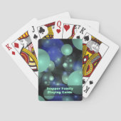 黒いテンプレート上の青と緑の3Dバブル トランプ (裏面)