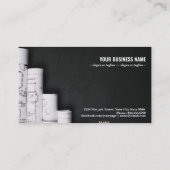 黒いテーブルの青写真 名刺 (裏面)